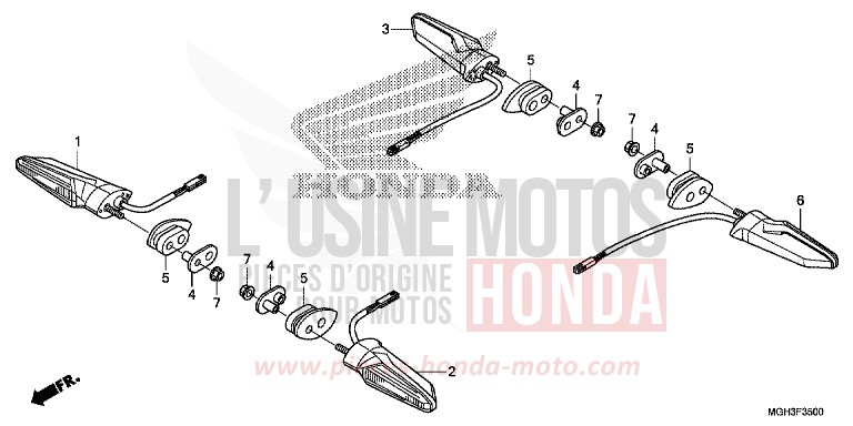 CLIGNOTANT de VFR1200X "Crosstourer" Méca DEGITAL SILVER METALLIC (NHA30) 2012